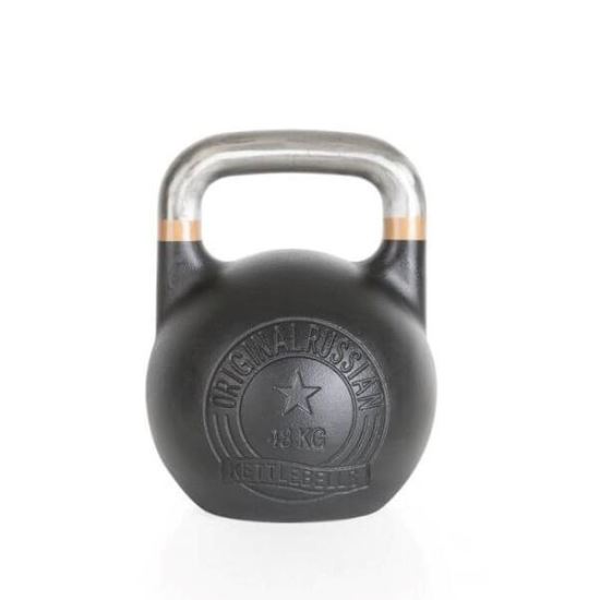 Original Russian Kettlebell de competitie, 8 - 48 kg, otel, negru