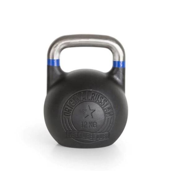 Original Russian Kettlebell de competitie, 8 - 48 kg, otel, negru
