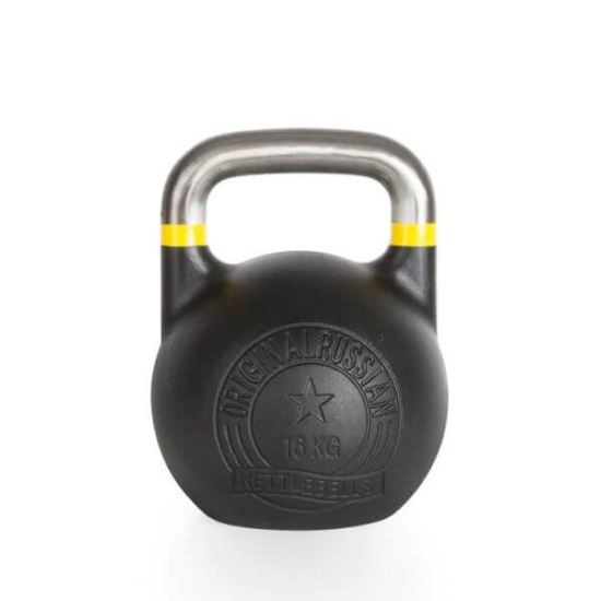 Original Russian Kettlebell de competitie, 8 - 48 kg, otel, negru