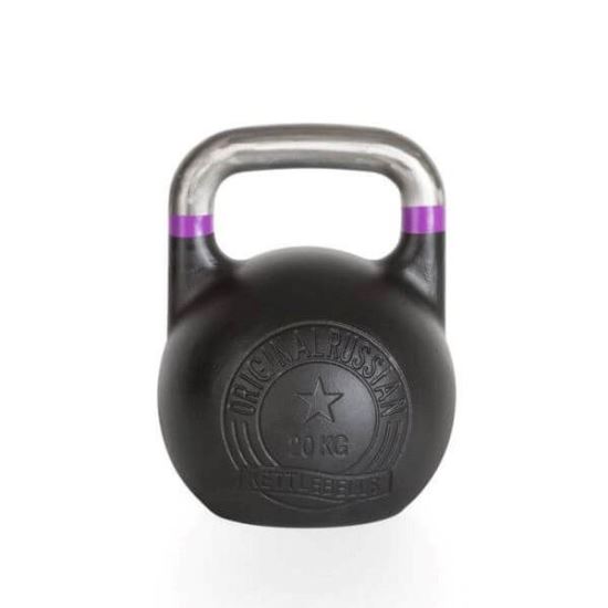 Original Russian Kettlebell de competitie, 8 - 48 kg, otel, negru