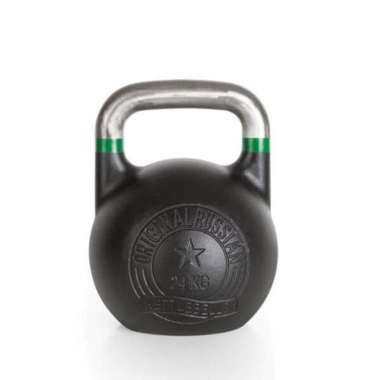 Original Russian Kettlebell de competitie, 8 - 48 kg, otel, negru