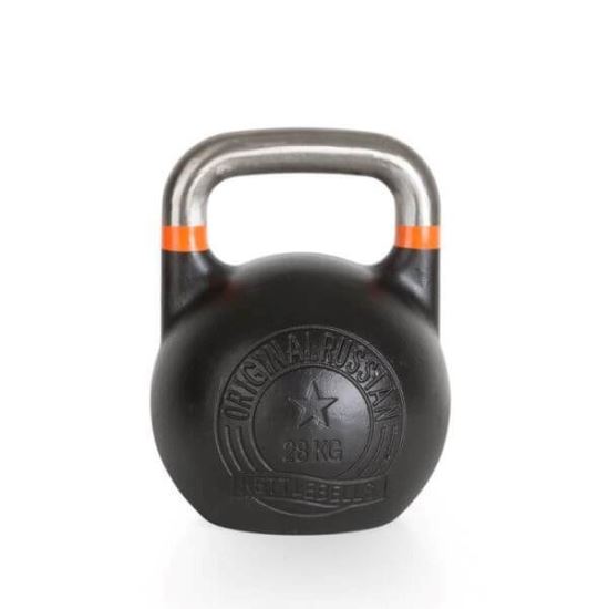 Original Russian Kettlebell de competitie, 8 - 48 kg, otel, negru