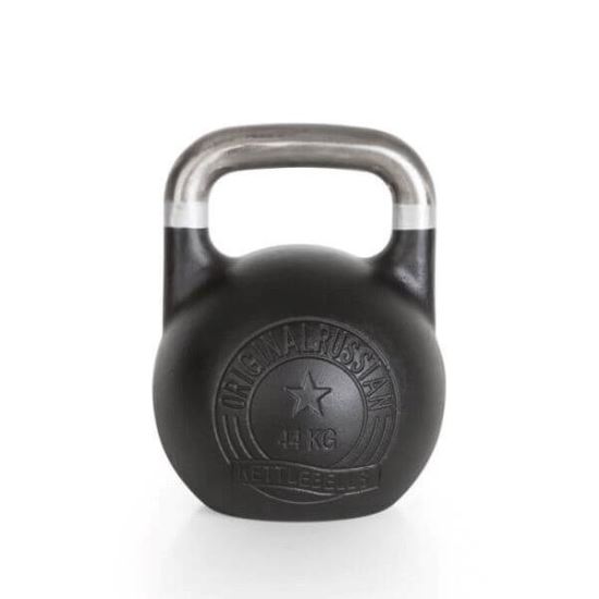 Original Russian Kettlebell de competitie, 8 - 48 kg, otel, negru