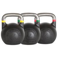 Original Russian Kettlebell de competitie, 8 - 48 kg, otel, negru