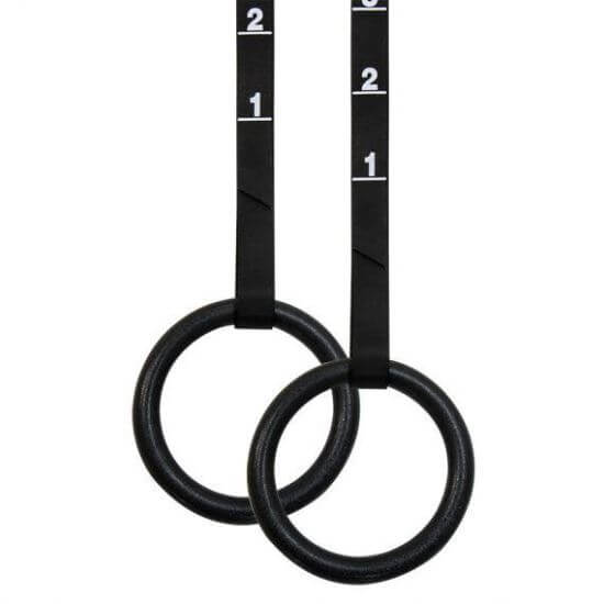 Inele gimnastica ATX® pentru antrenamente suspendate, plastic/nylon, negru
