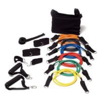 Set 6 corzi fitness elastice de rezistenta cu maner IFS, diferite culori