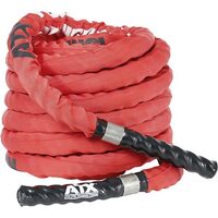 Franghie fitness ATX® pentru antrenament functional, Battle Rope, 15 m, cu protecție de nylon, roșu