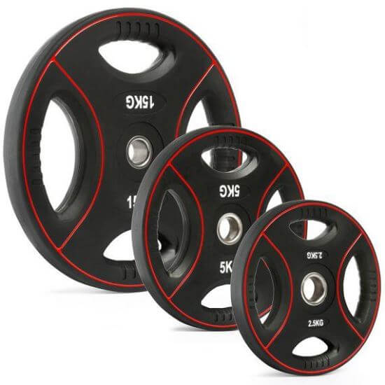 Disc fitness din polyuretan, placa de greutate, 30 mm, negru