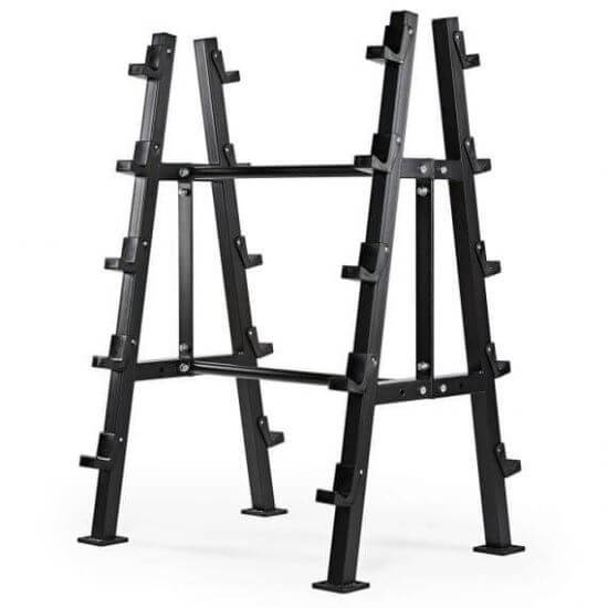 Stand, suport fitness pentru depozitare 10 bare, gantere compacte