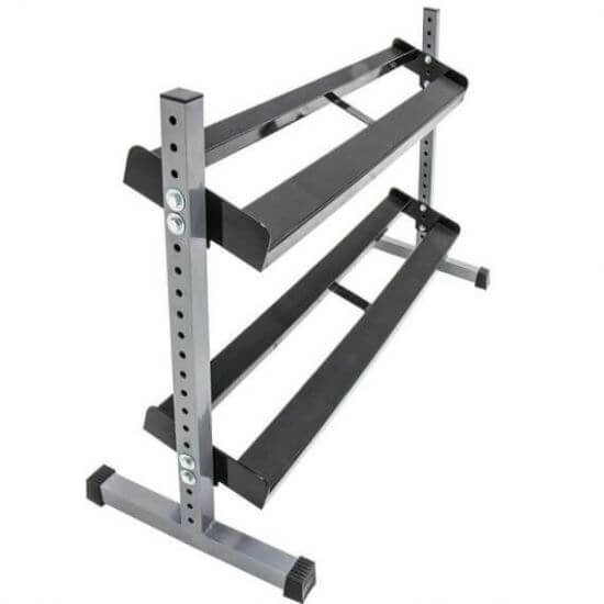 Stand, suport fitness pentru depozitare gantere, 2 nivele