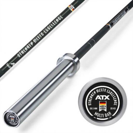 Bara profesionala fitness ATX®, haltera, cu invelis negru