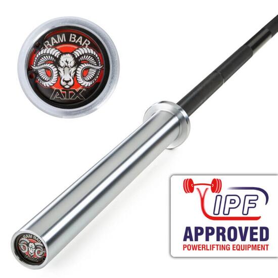 Bara olimpica ATX ® Powerlifting, haltera, standard, Black Oxid / Hartchrome