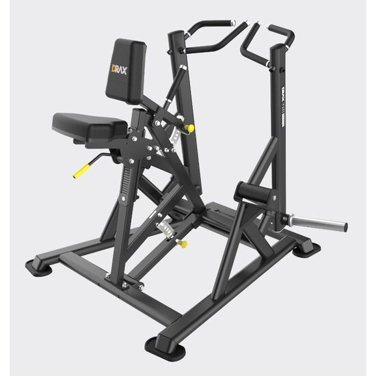 Aparat Fitness Drax Front Row pentru spate cu incarcare pe discuri
