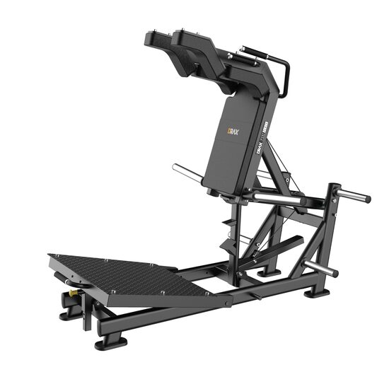 Aparat Fitness Drax V-squat pentru genuflexiuni, cu incarcare pe discuri