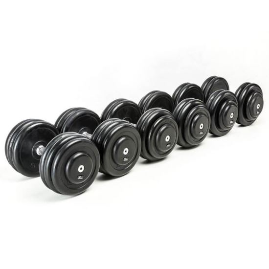 Set complet de gantere CHD - cauciuc - gradatie 2.5 kg