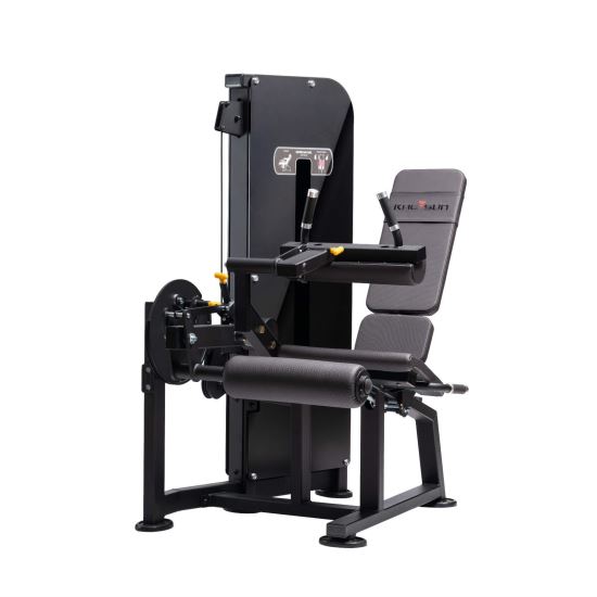 Aparat fitness pentru antrenament picioare, stiva de greutate 80 kg, negru